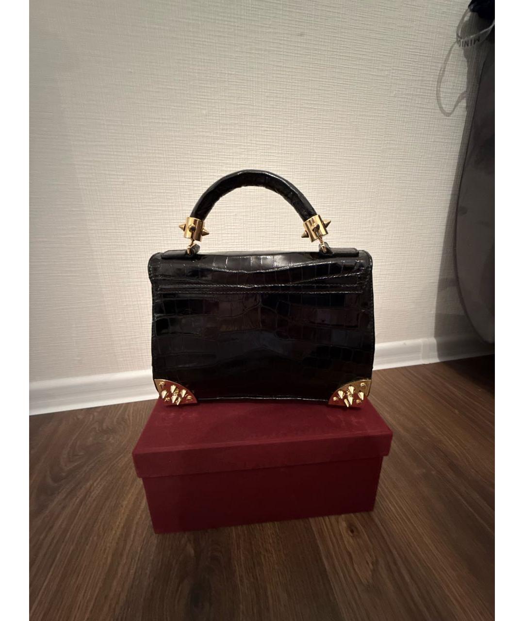PHILIPP PLEIN Черная сумка с короткими ручками из экзотической кожи, фото 5
