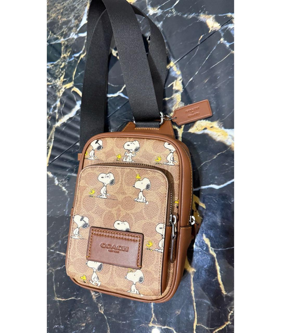 COACH Коричневая барсетка, фото 4