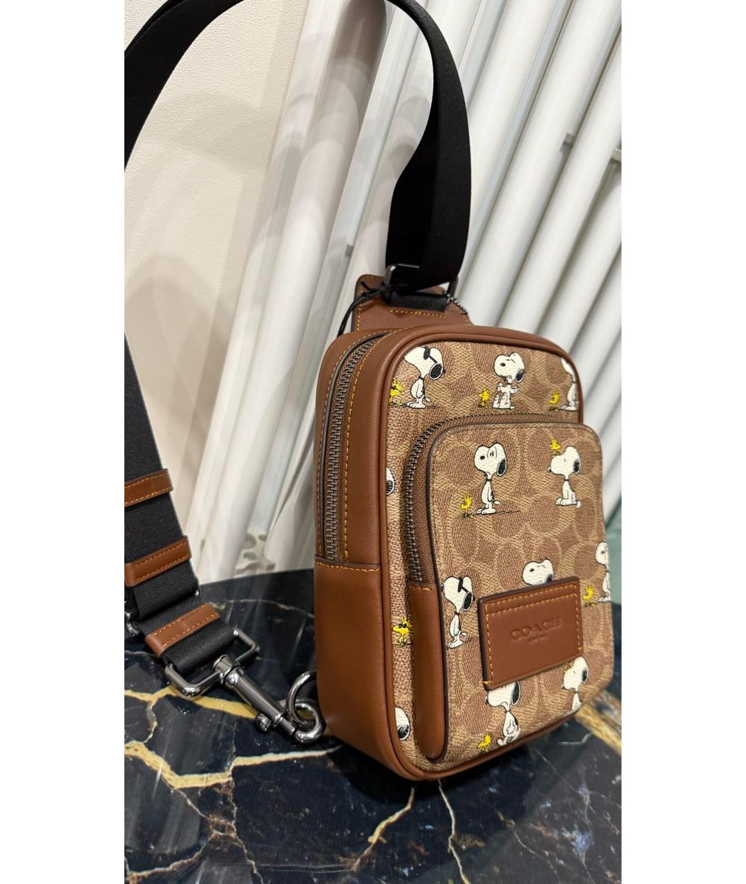 COACH Коричневая барсетка, фото 3
