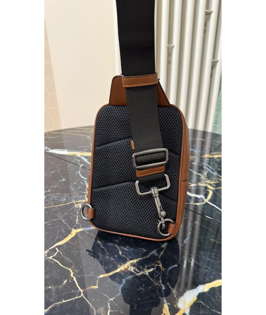 COACH Коричневая барсетка, фото 7