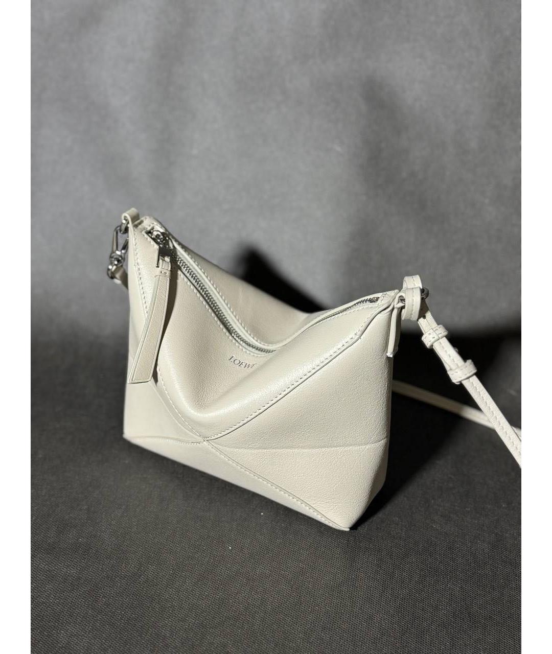 LOEWE Бежевая кожаная сумка через плечо, фото 2