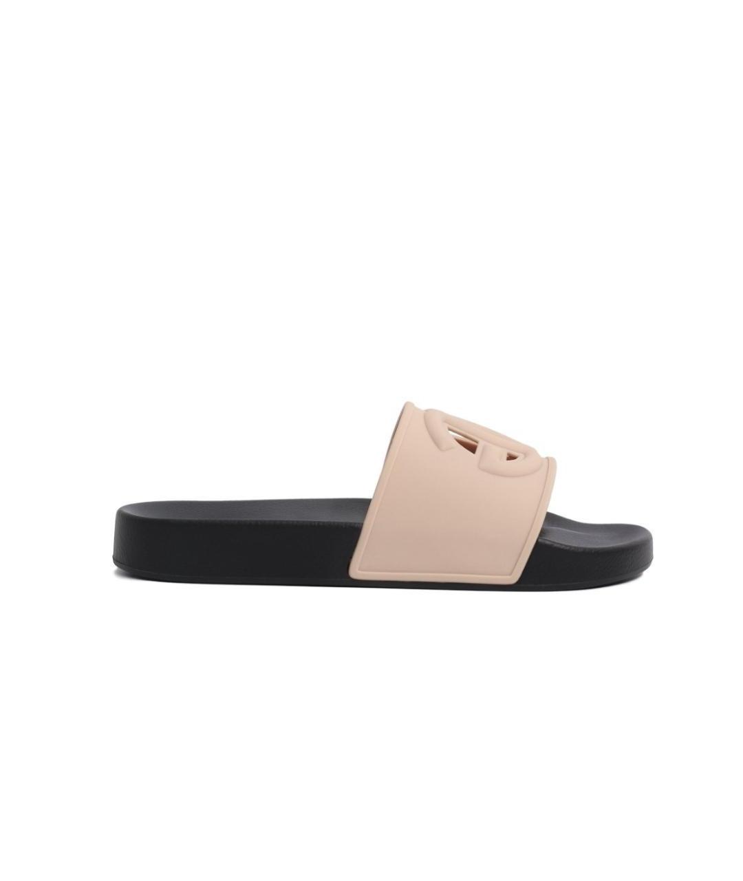 DOLCE&GABBANA Розовые резиновые шлепанцы, фото 1