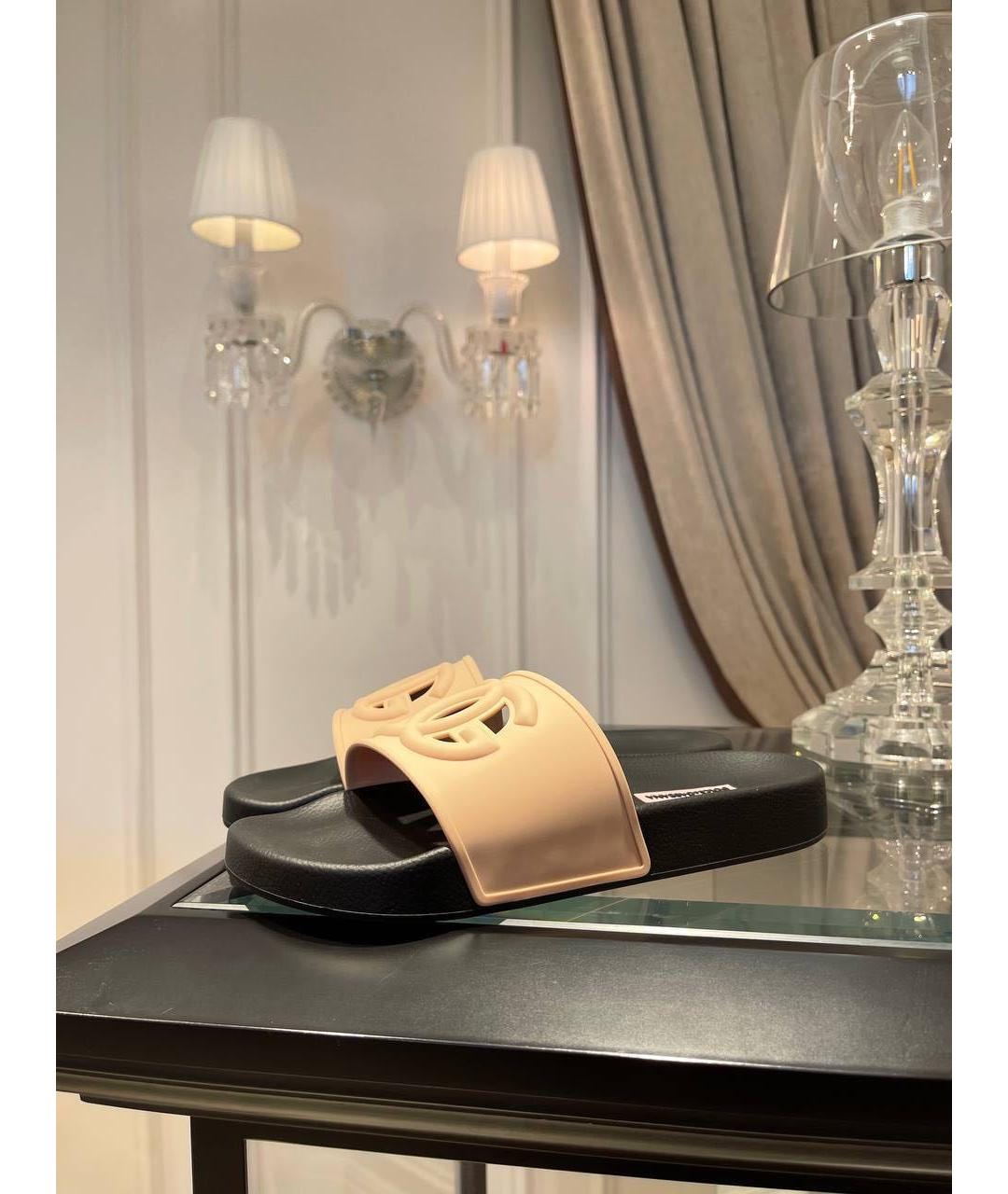 DOLCE&GABBANA Розовые резиновые шлепанцы, фото 3