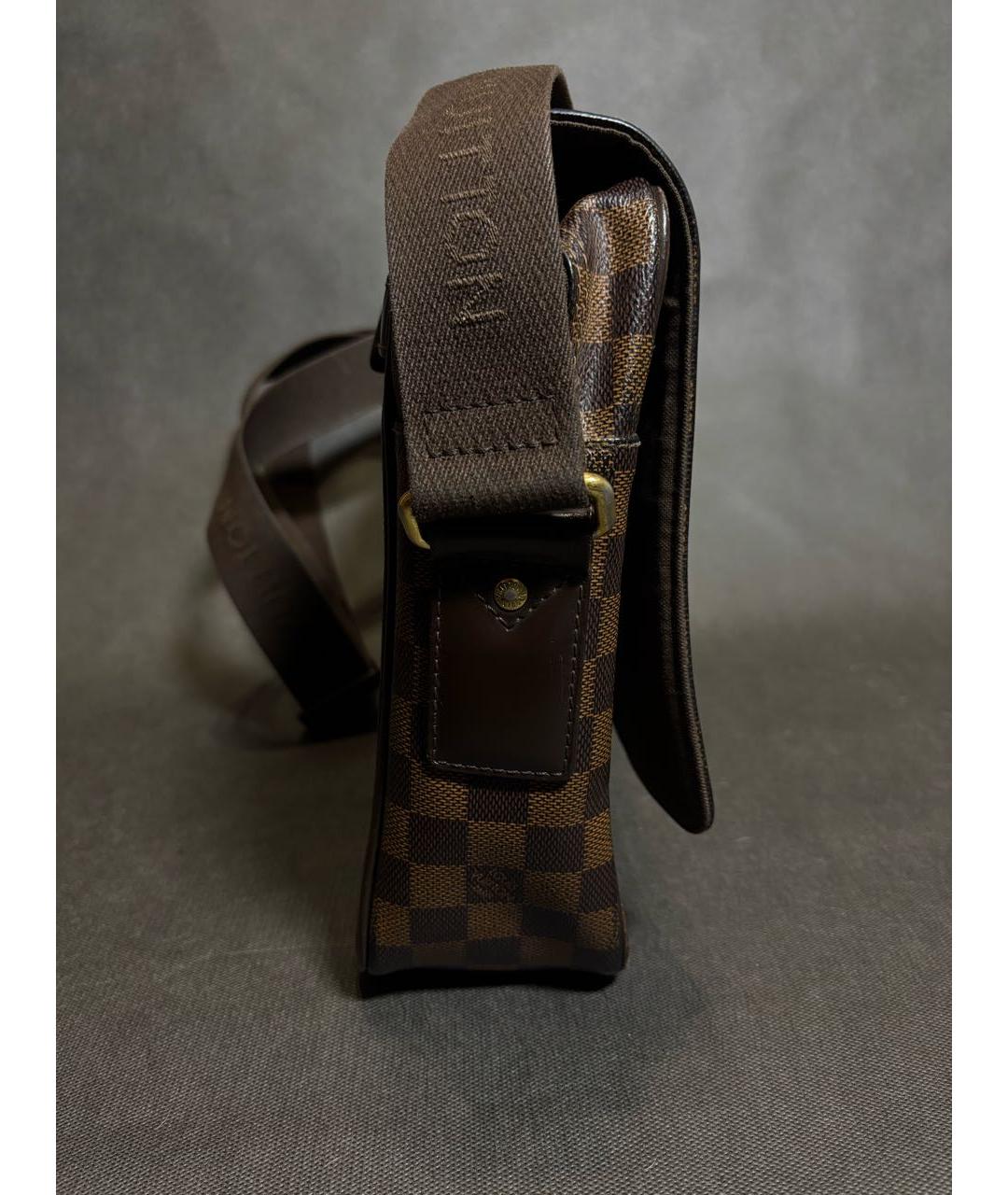 LOUIS VUITTON Коричневая кожаная сумка на плечо, фото 6