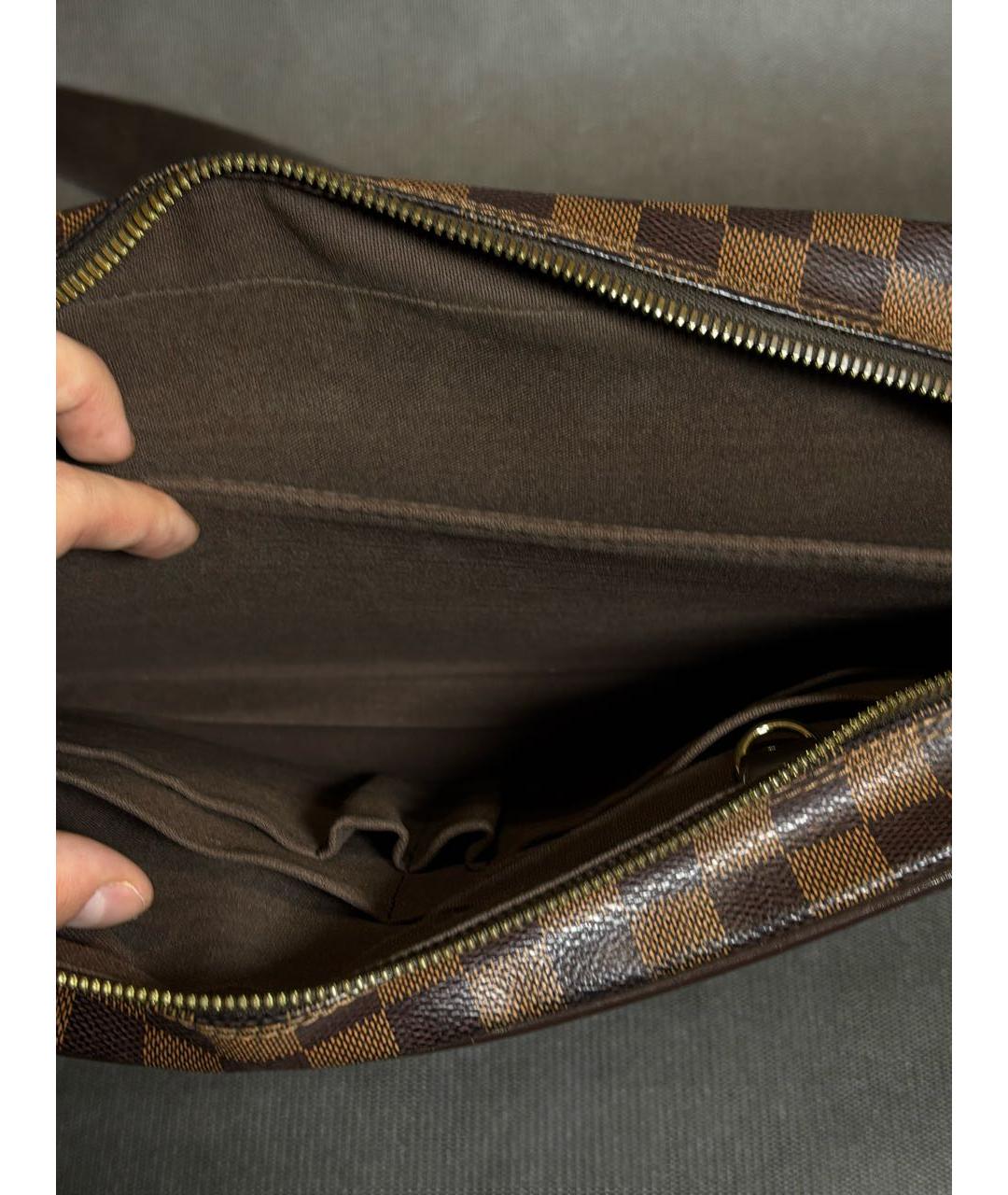LOUIS VUITTON Коричневая кожаная сумка на плечо, фото 8