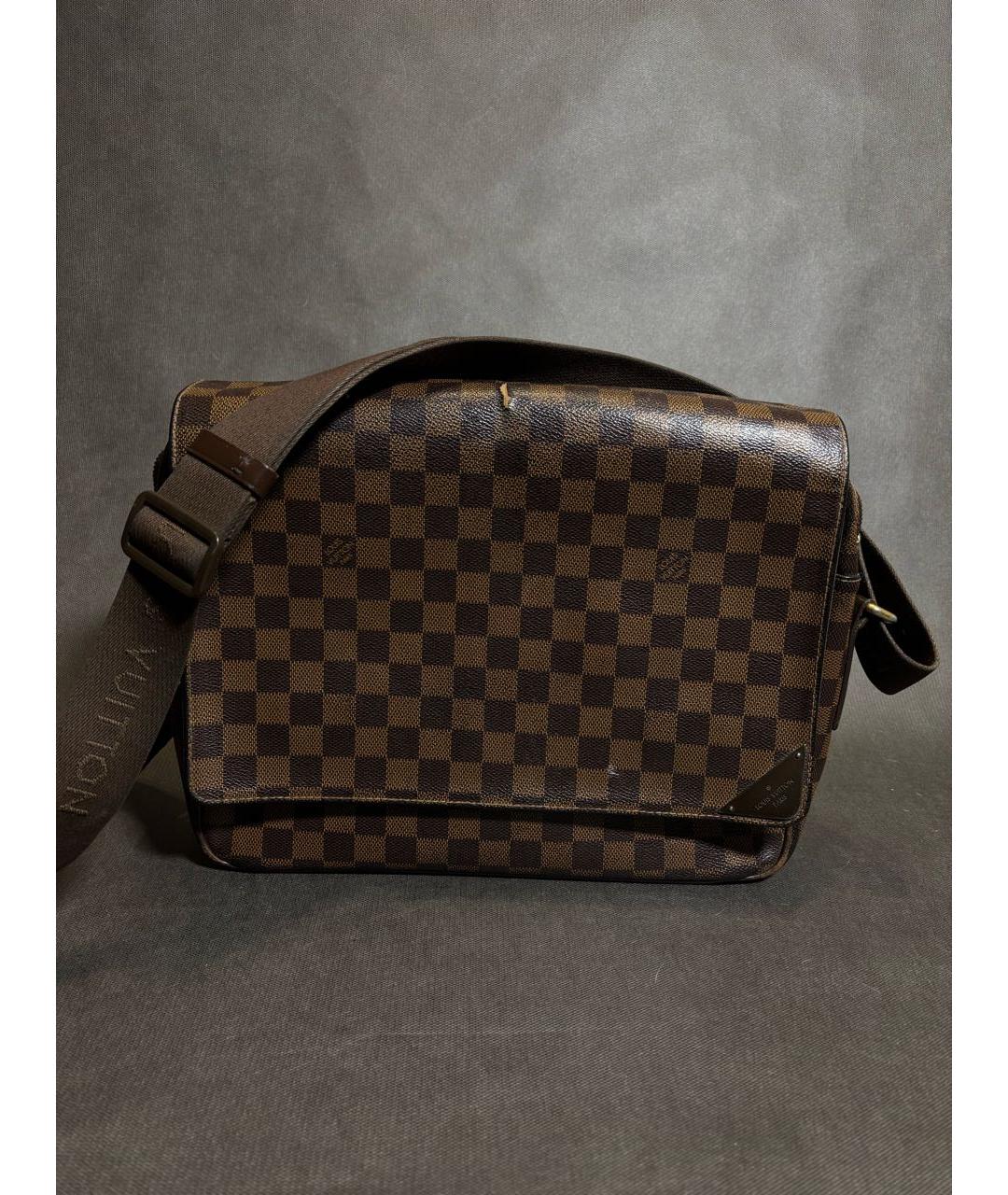 LOUIS VUITTON Коричневая кожаная сумка на плечо, фото 9