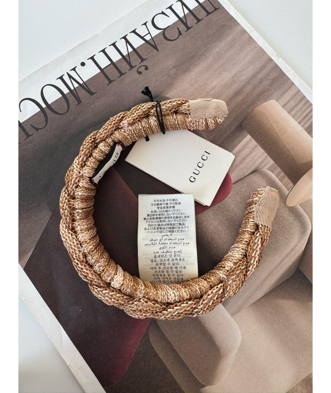 GUCCI Золотой ободок, фото 5