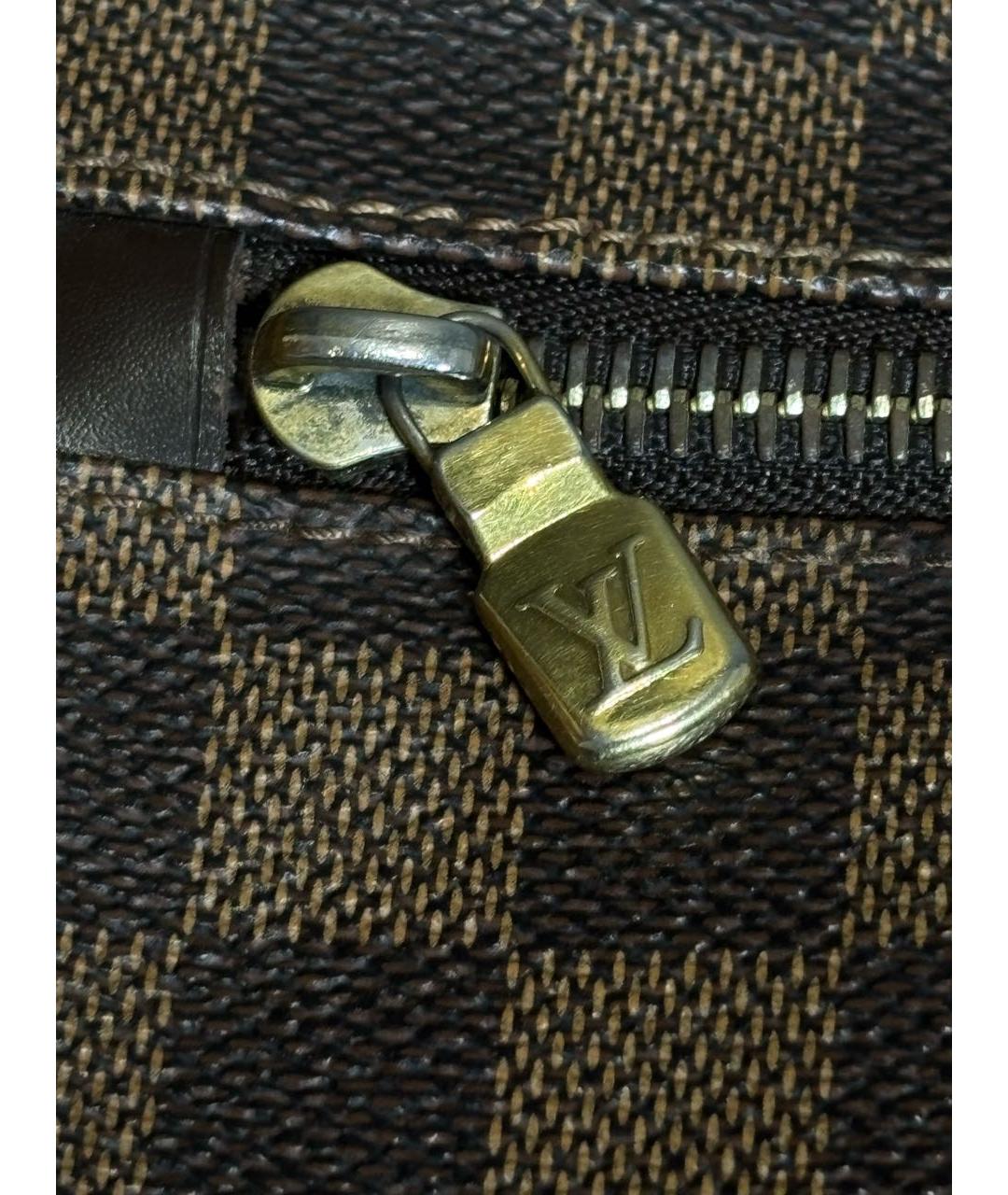 LOUIS VUITTON Коричневая кожаная сумка на плечо, фото 5