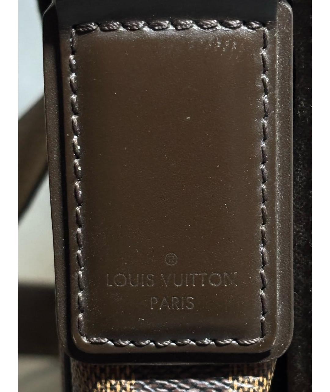 LOUIS VUITTON Коричневая кожаная сумка на плечо, фото 7