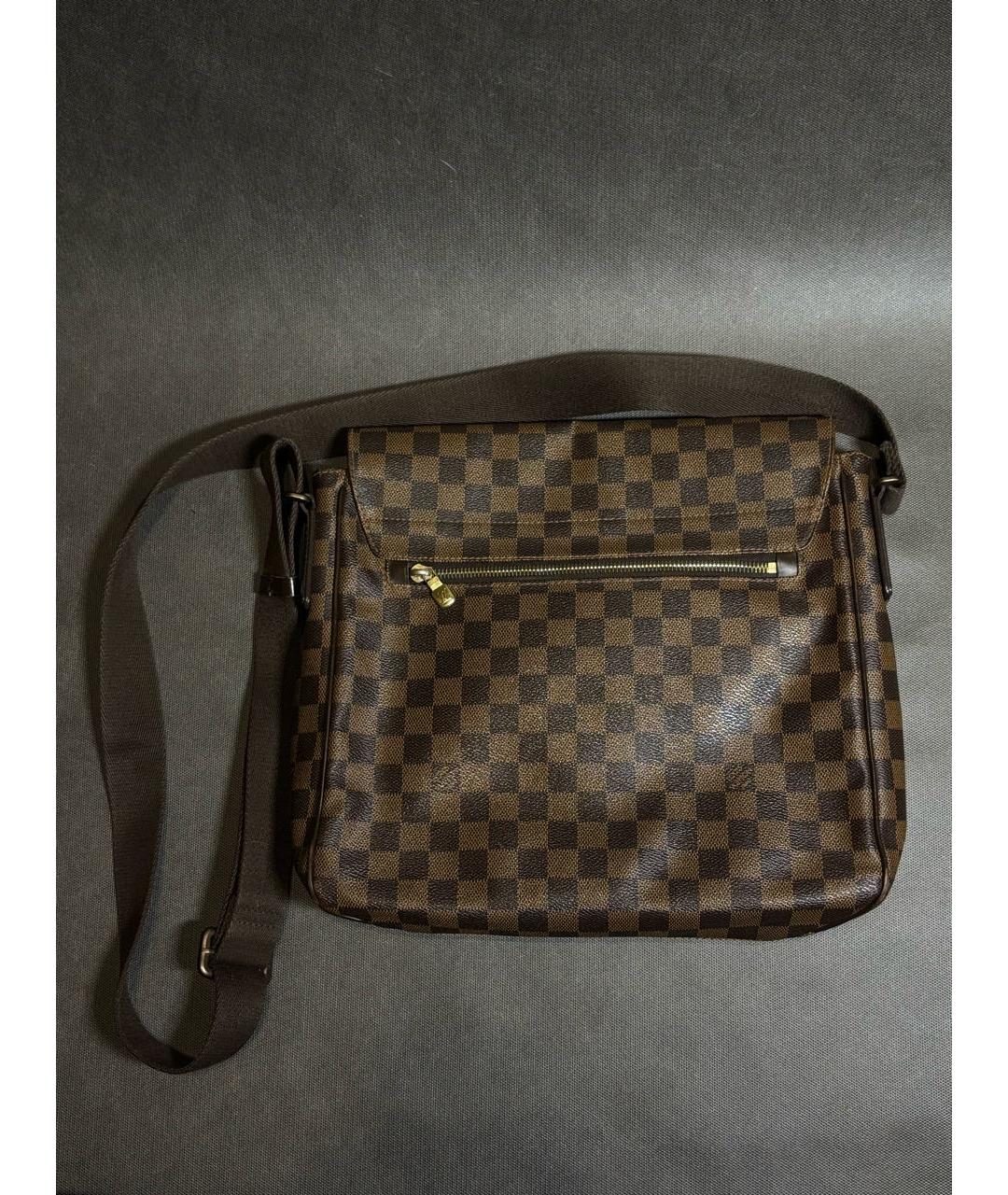 LOUIS VUITTON Коричневая кожаная сумка на плечо, фото 3
