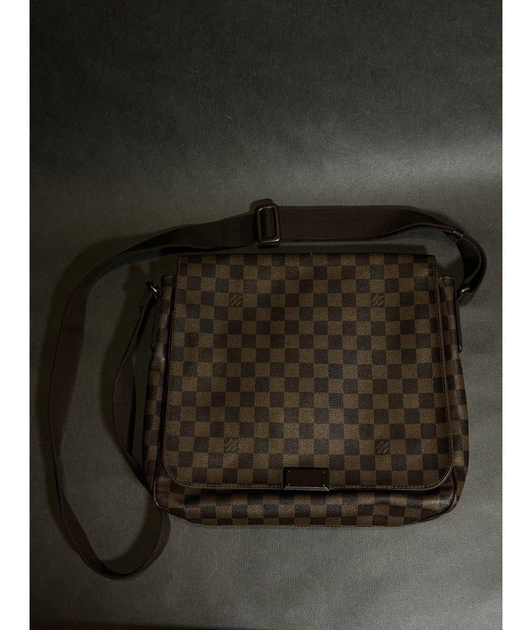 LOUIS VUITTON Коричневая кожаная сумка на плечо, фото 2