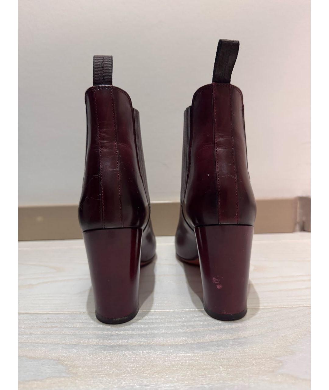SANTONI Бордовые кожаные ботильоны, фото 3