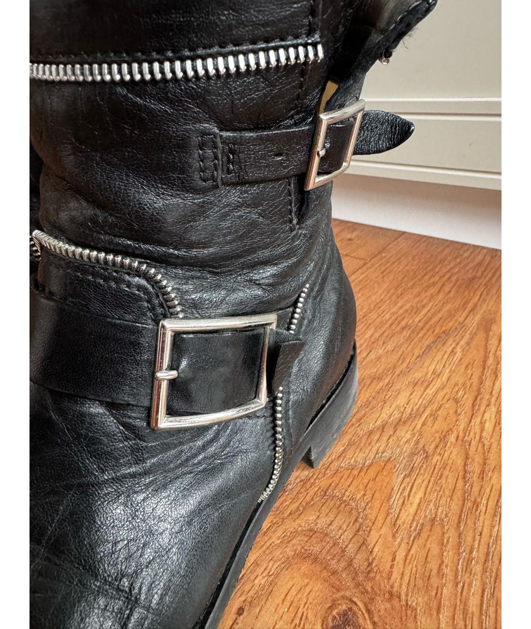 JIMMY CHOO Черные кожаные полусапоги, фото 5