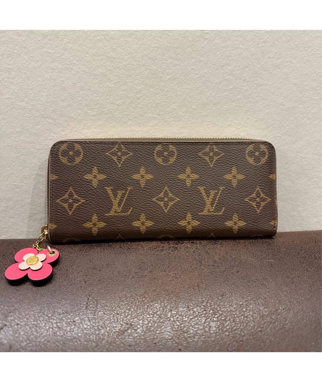 LOUIS VUITTON Коричневый кожаный кошелек, фото 8