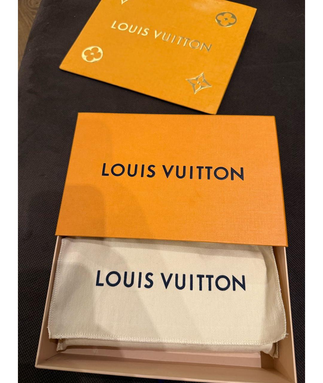 LOUIS VUITTON Коричневый кожаный кошелек, фото 6