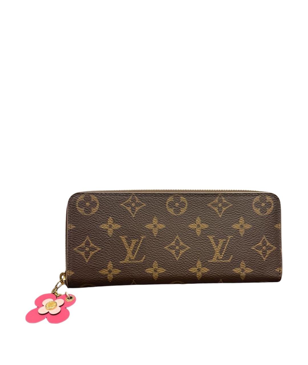 LOUIS VUITTON Коричневый кожаный кошелек, фото 1