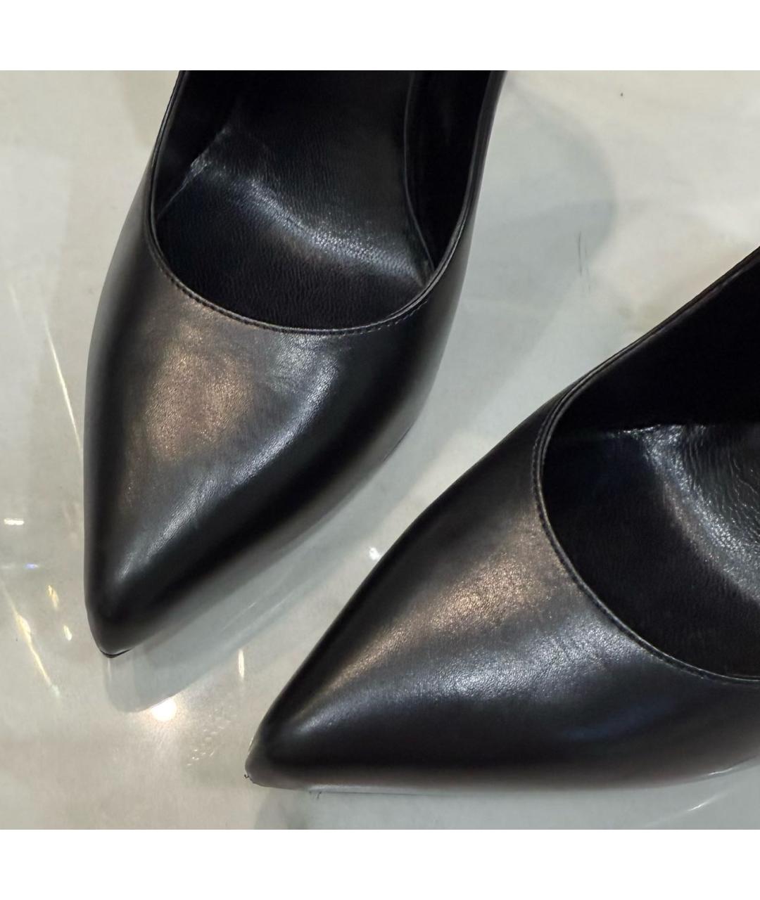 SAINT LAURENT Черные кожаные туфли, фото 8
