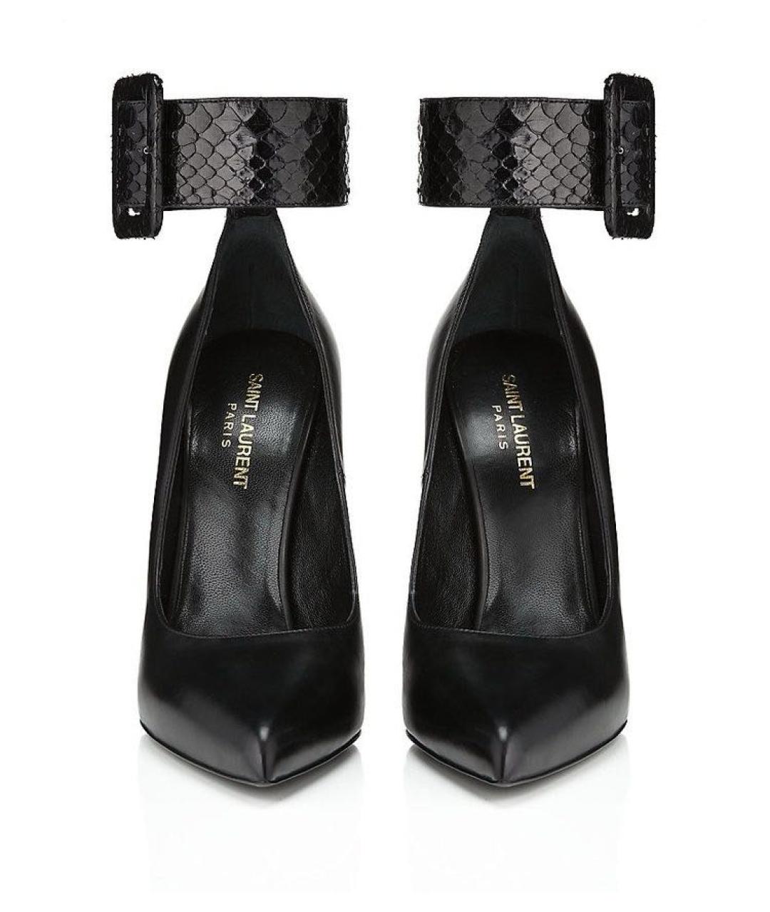 SAINT LAURENT Черные кожаные туфли, фото 3