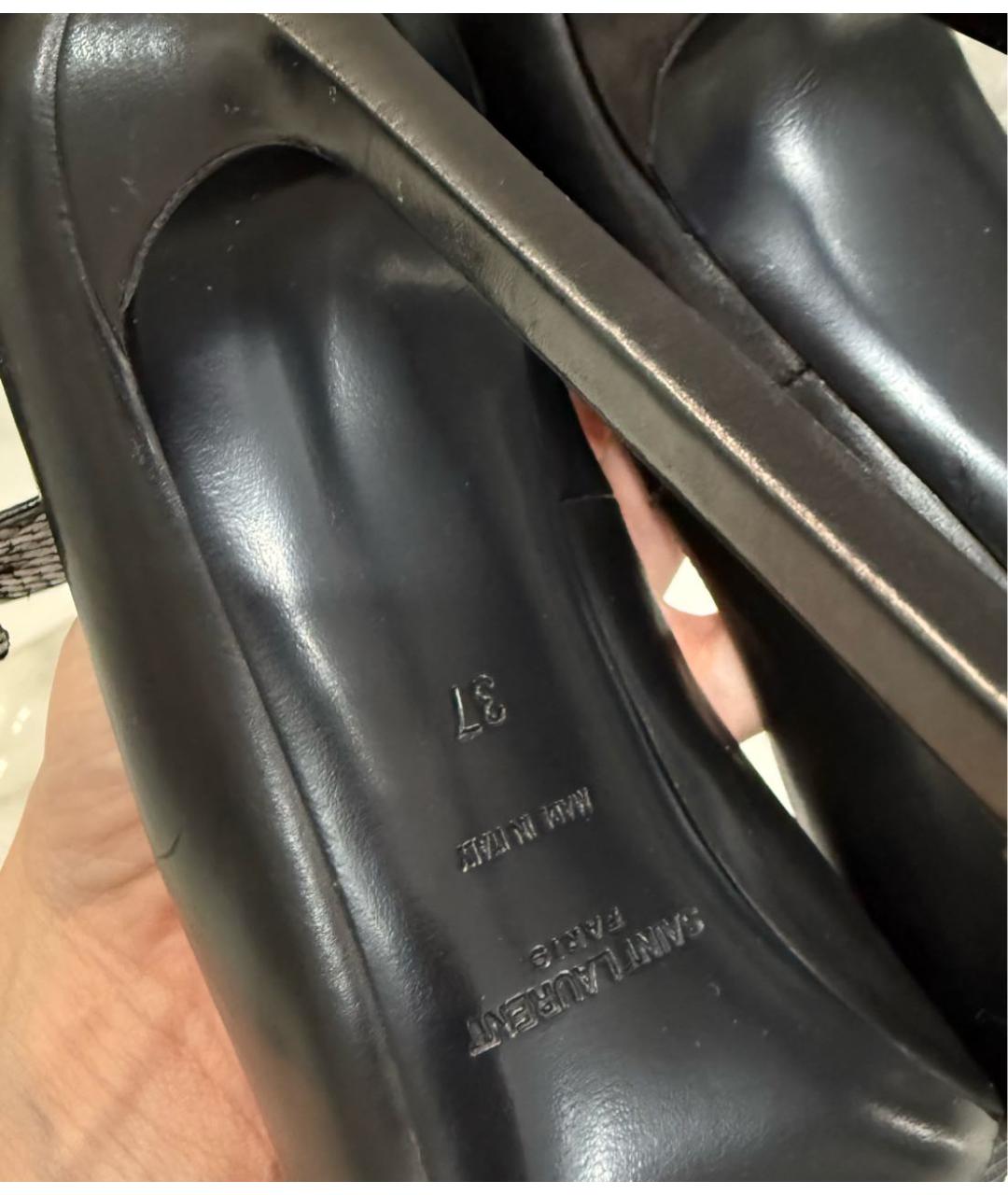 SAINT LAURENT Черные кожаные туфли, фото 6