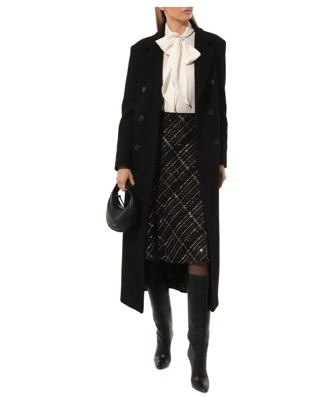 RALPH LAUREN COLLECTION Черная шелковая юбка миди, фото 2