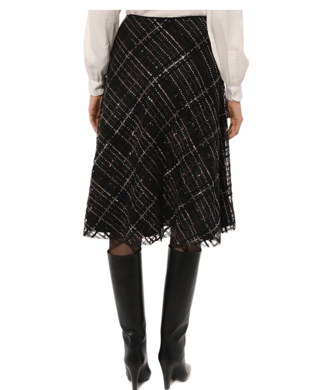 RALPH LAUREN COLLECTION Черная шелковая юбка миди, фото 4