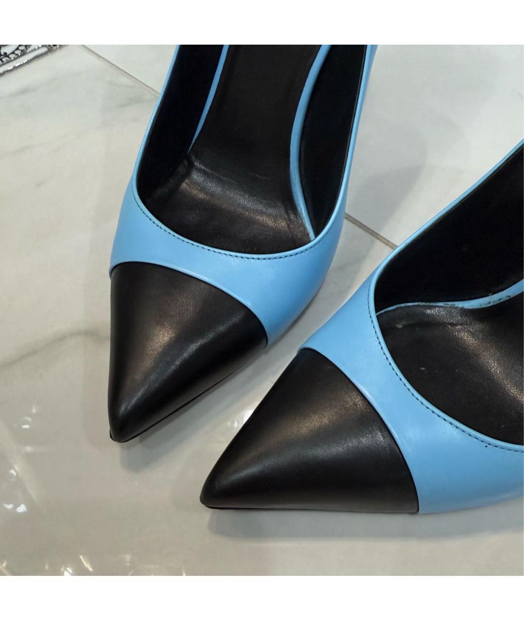 SAINT LAURENT Голубые кожаные туфли, фото 3