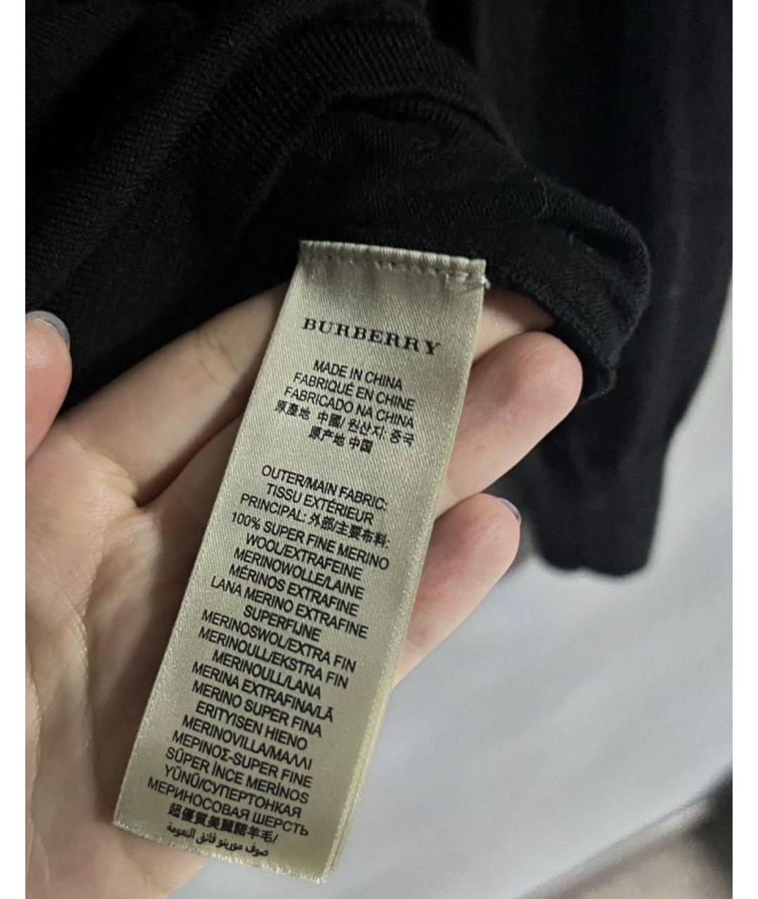 BURBERRY Черный шерстяной джемпер / свитер, фото 4