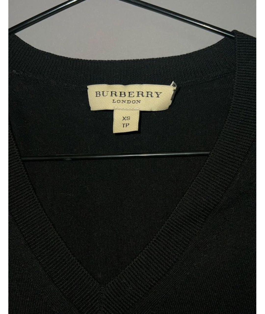 BURBERRY Черный шерстяной джемпер / свитер, фото 2
