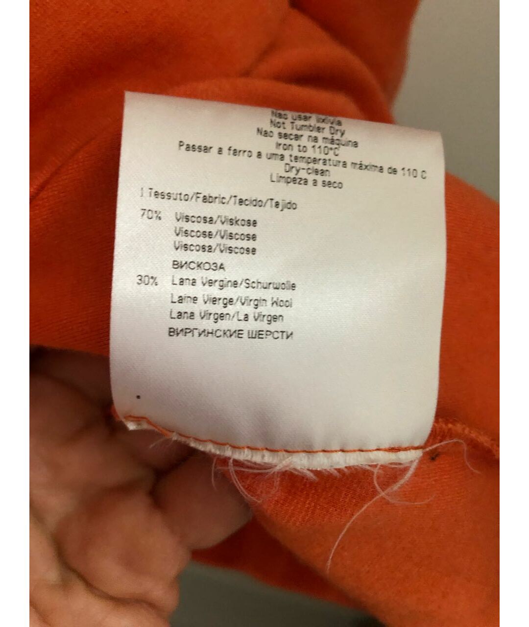 VERSUS VERSACE Оранжевое шерстяное повседневное платье, фото 6