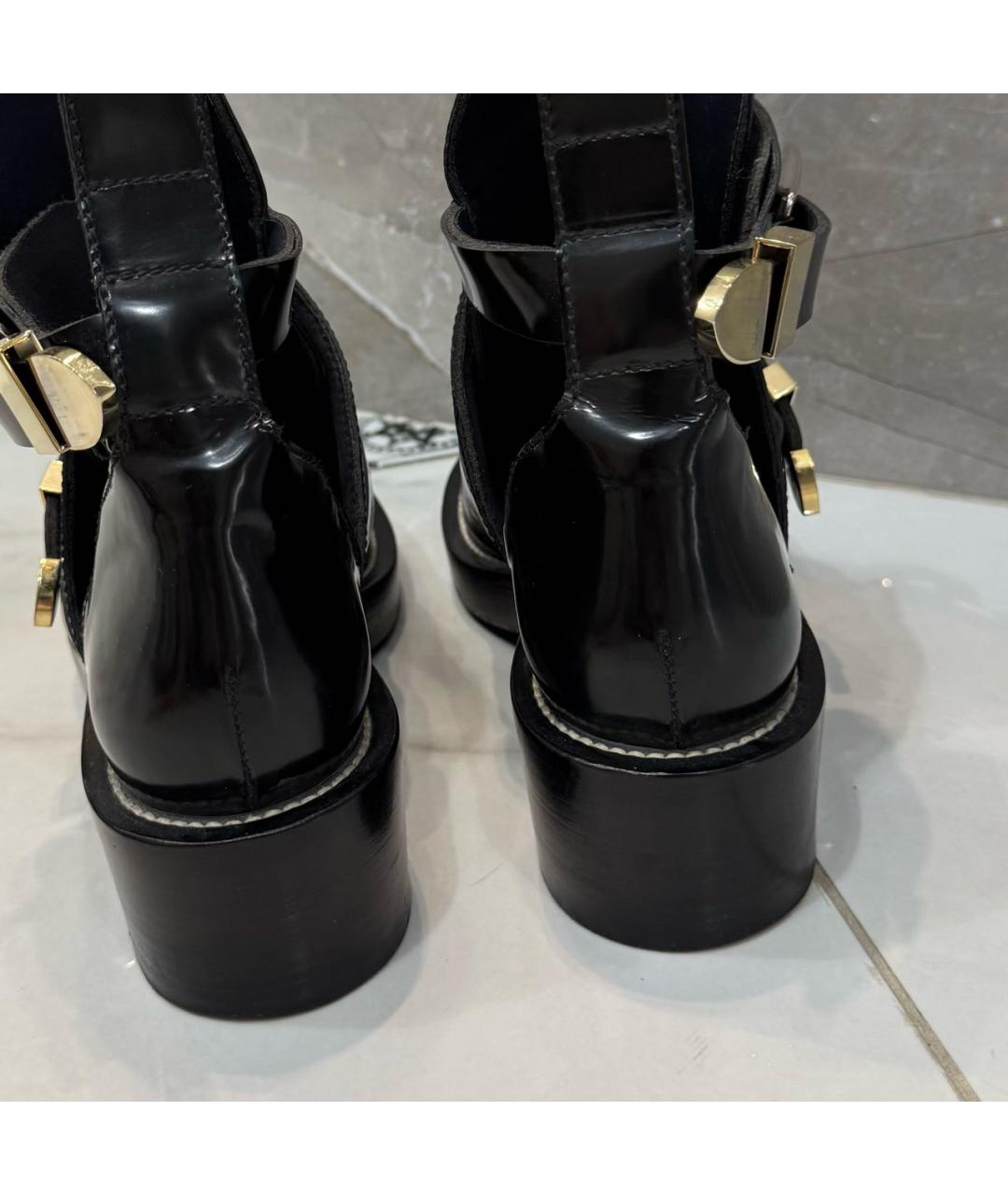 BALENCIAGA Черные кожаные ботильоны, фото 6