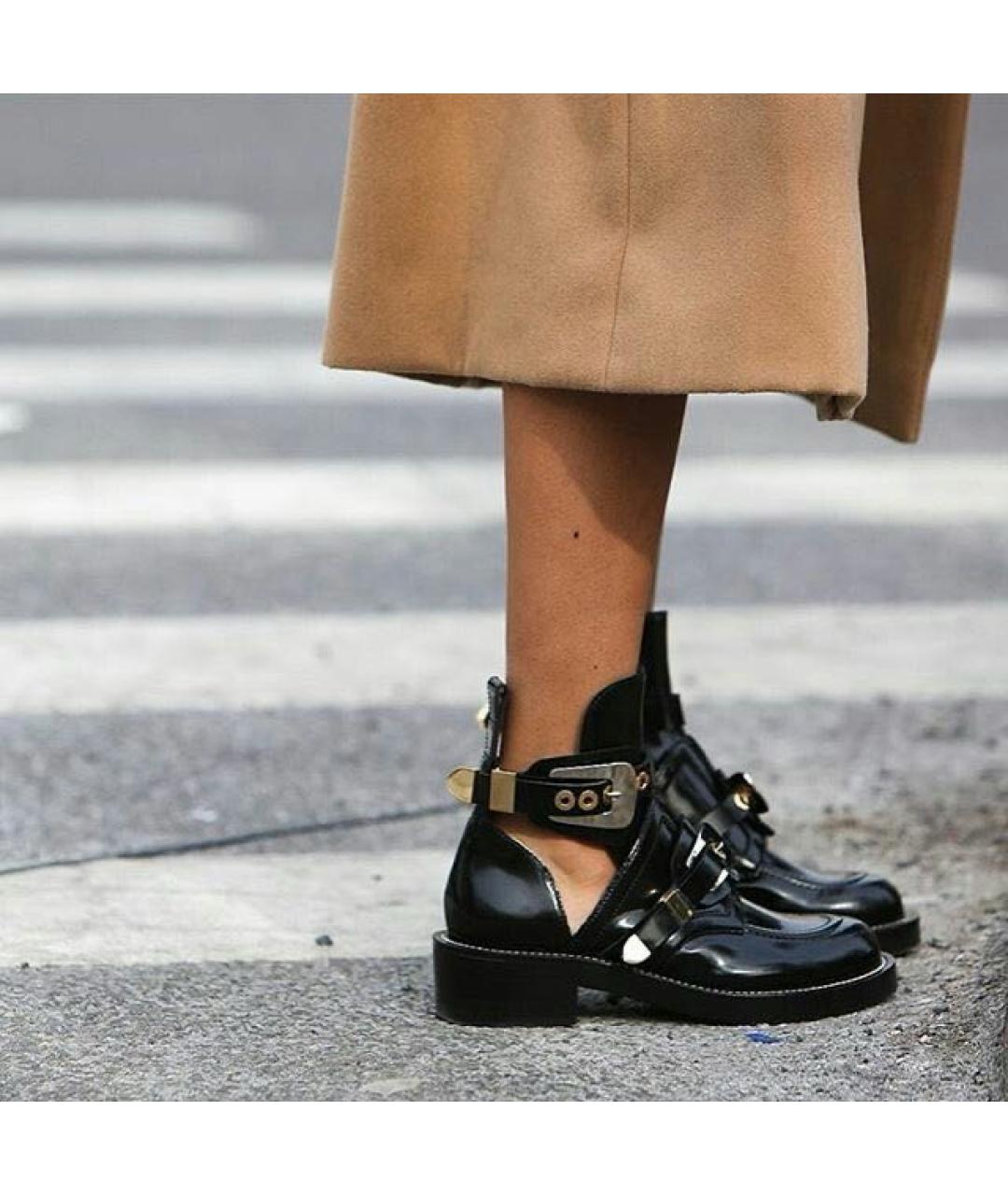 BALENCIAGA Черные кожаные ботильоны, фото 2