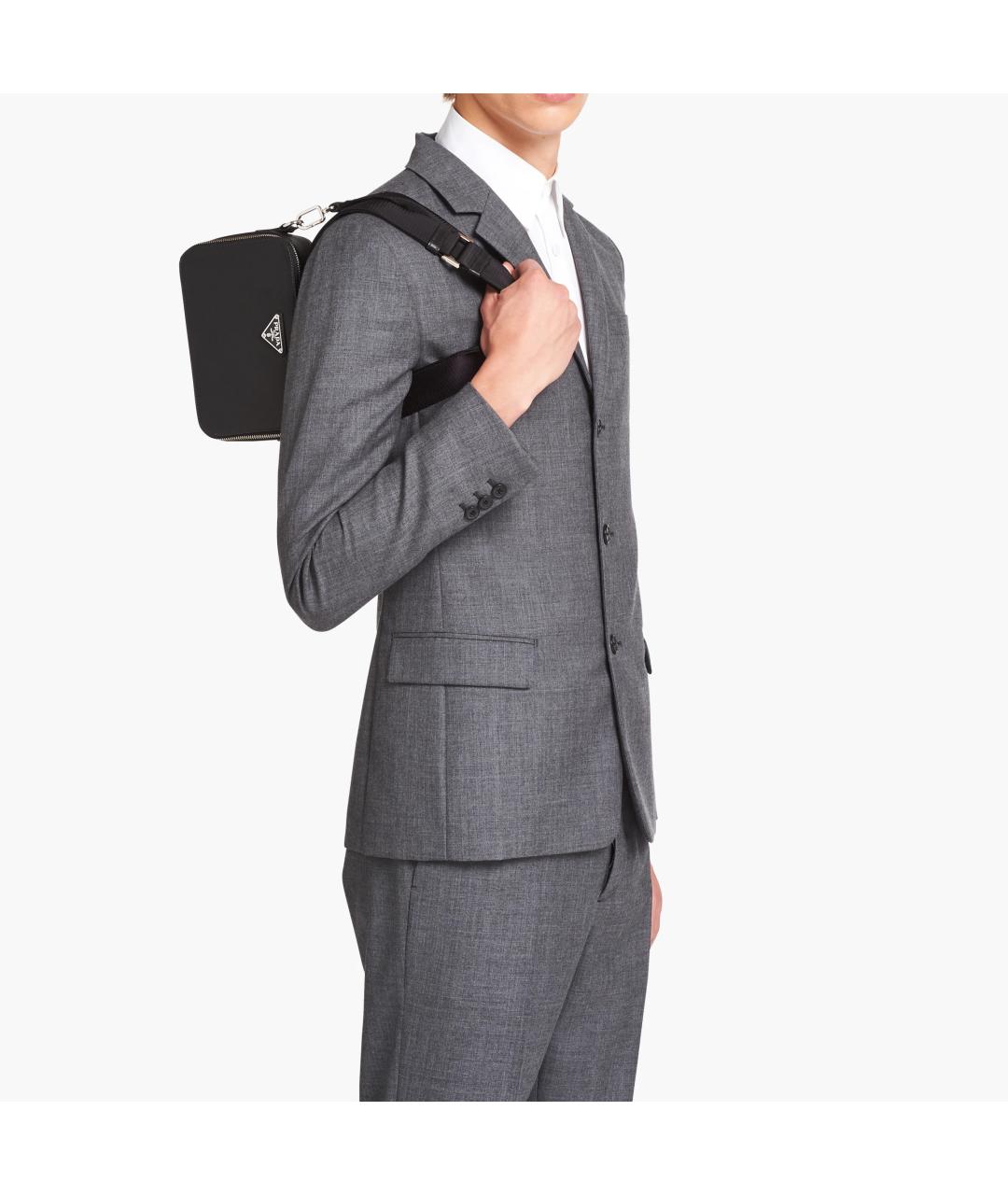 PRADA Черная кожаная сумка на плечо, фото 8