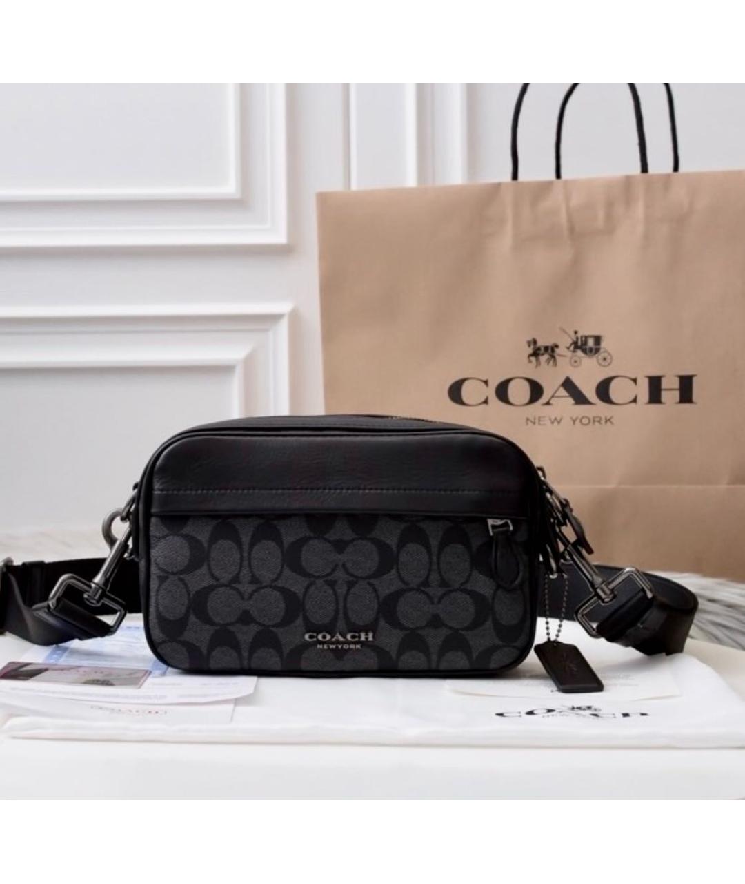 COACH Черная сумка на плечо, фото 5