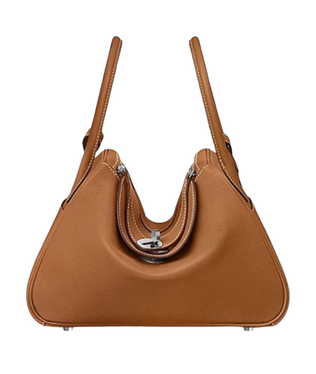 HERMES Коричневая кожаная сумка через плечо, фото 1