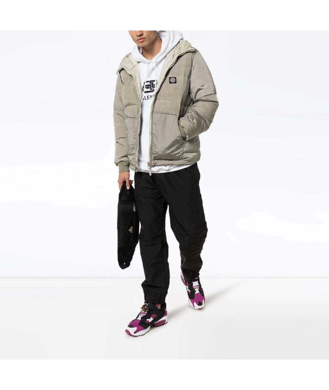 STONE ISLAND Бежевый пуховик, фото 2