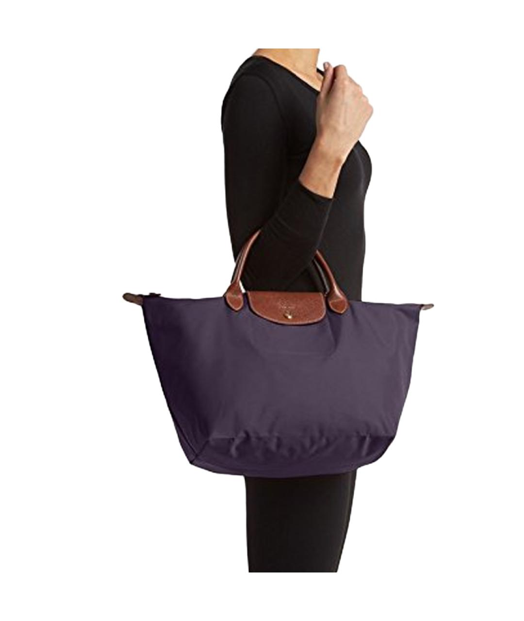 LONGCHAMP Темно-синяя тканевая сумка через плечо, фото 5