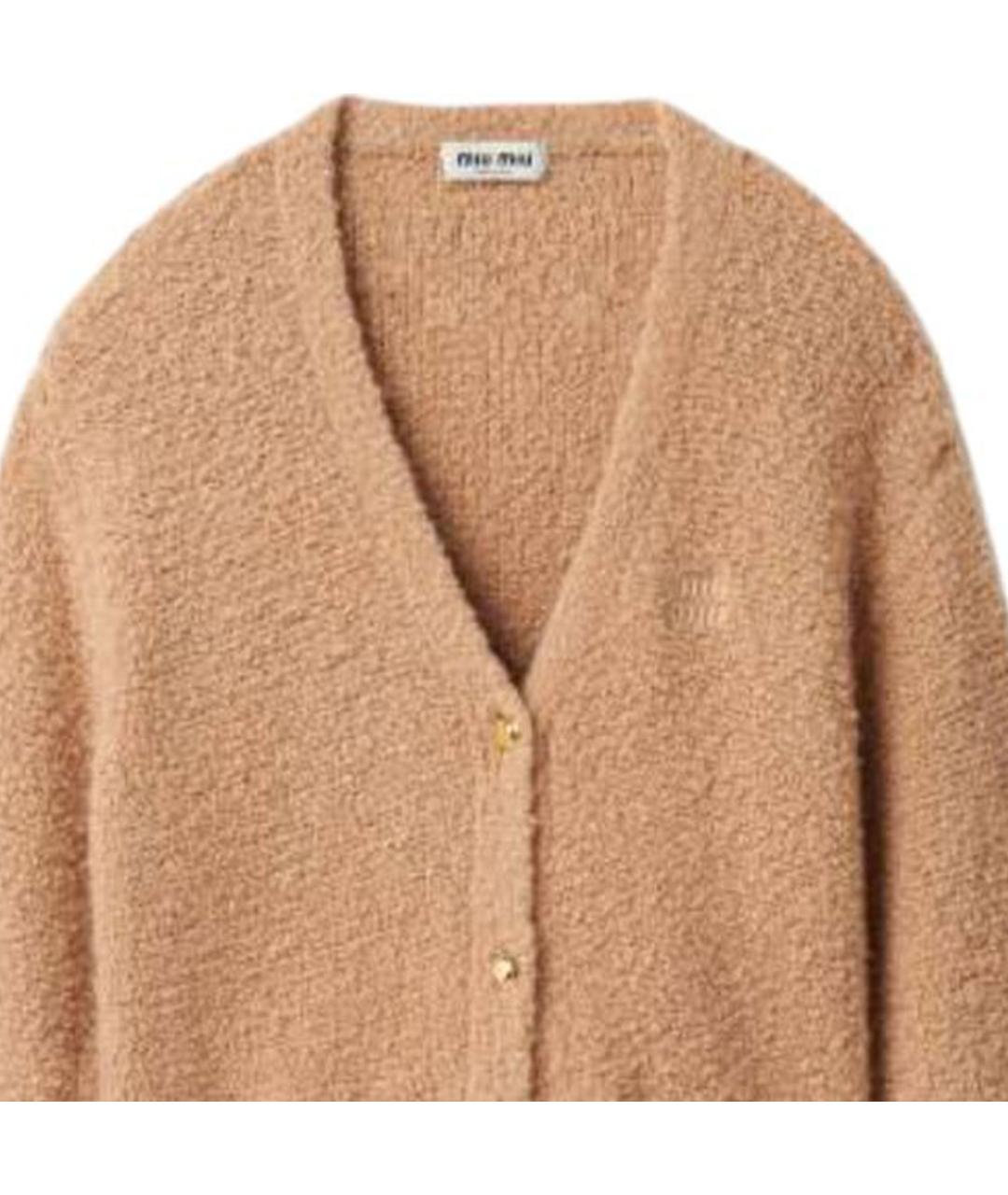 MIU MIU Бежевый кардиган, фото 5