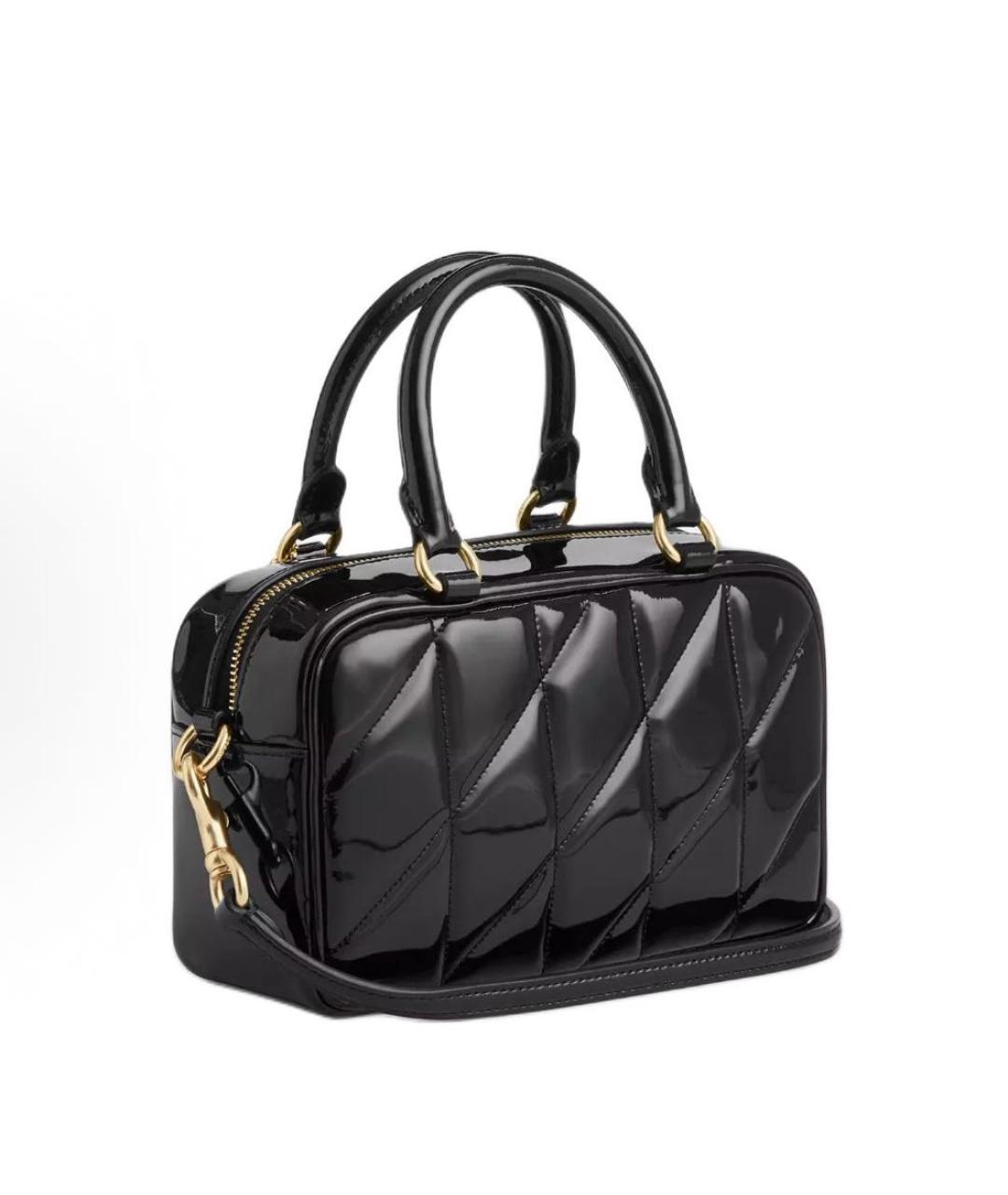 COACH Черная сумка с короткими ручками из лакированной кожи, фото 2