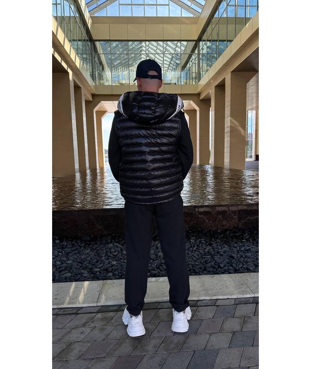 MONCLER Черные хлопковые повседневные брюки, фото 4
