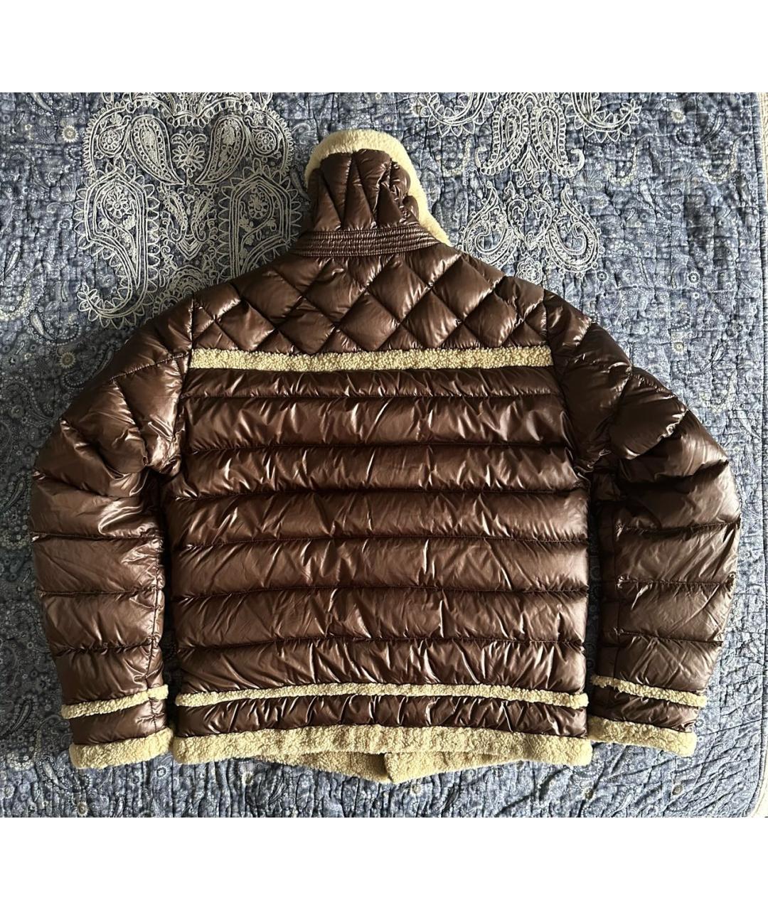MONCLER Коричневый полиамидовый пуховик, фото 2