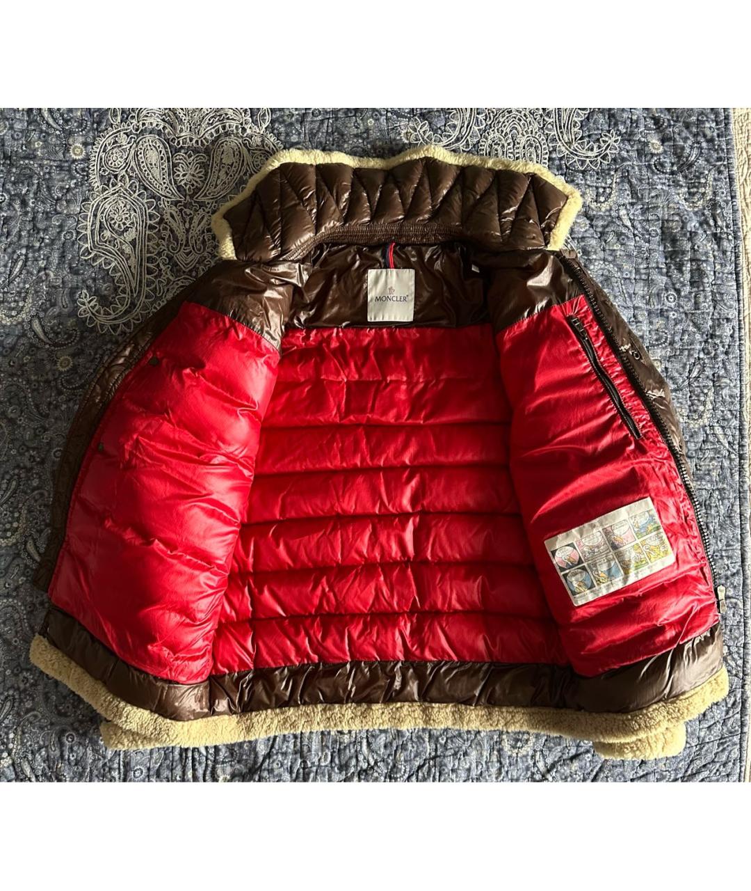 MONCLER Коричневый полиамидовый пуховик, фото 3