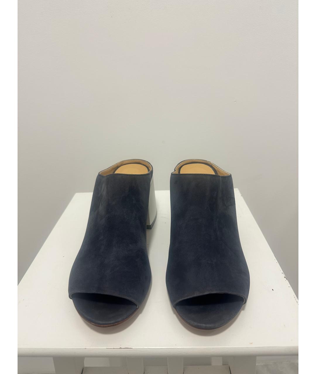 MAISON MARGIELA Антрацитовые замшевые мюли, фото 2