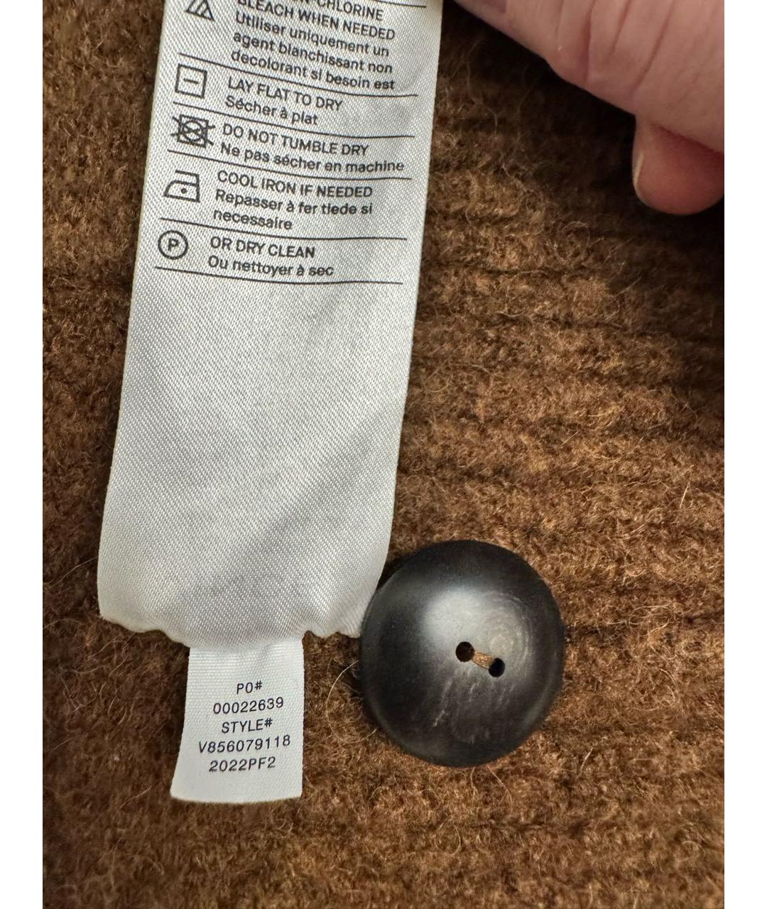 VINCE Коричневый шерстяной кардиган, фото 8