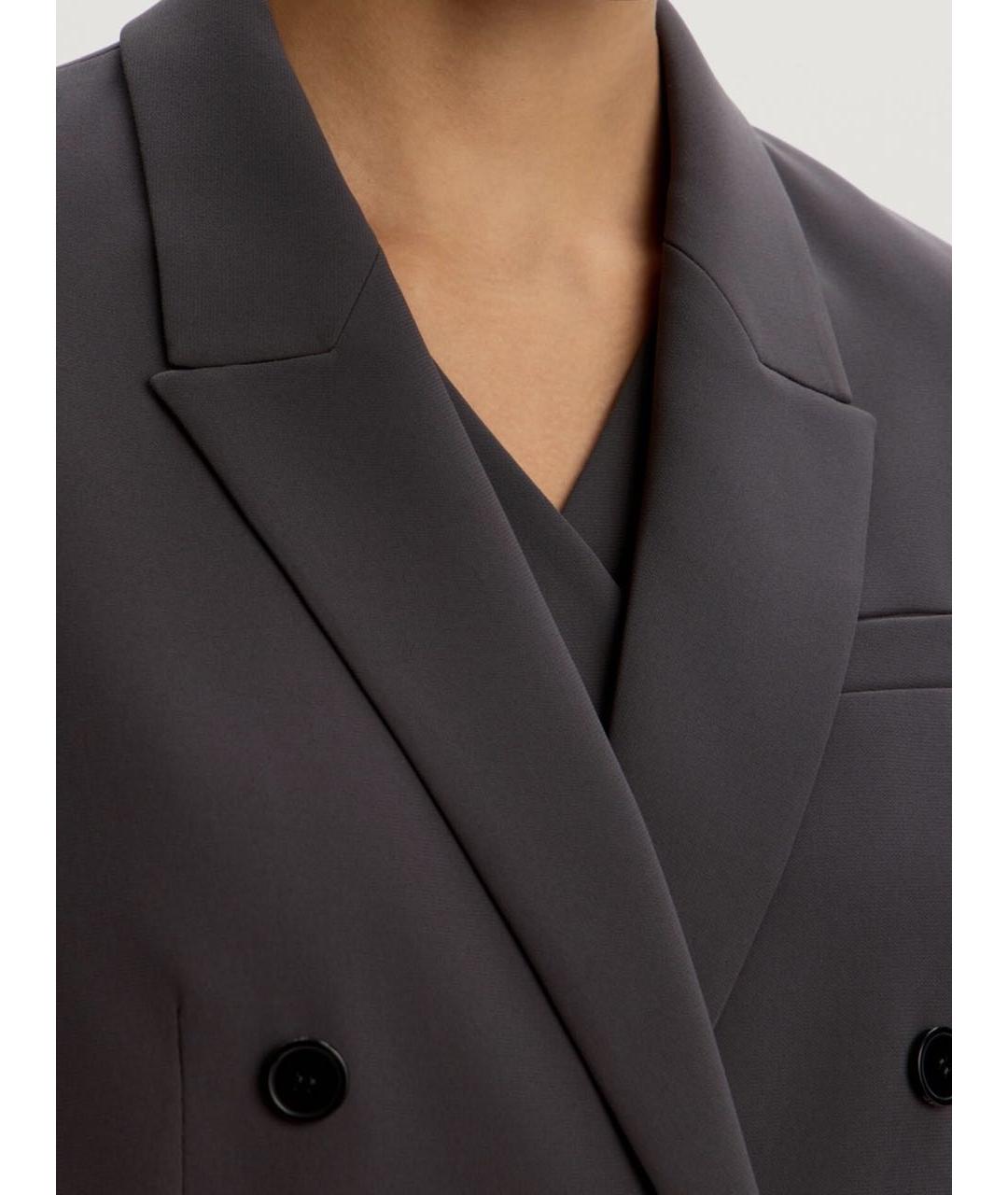 12 STOREEZ Серый хлопковый жакет/пиджак, фото 3