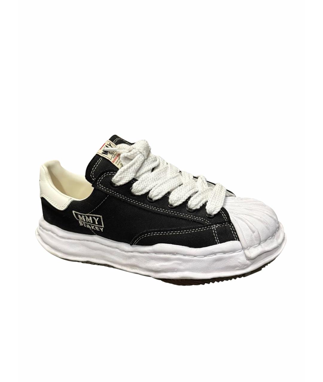 MAISON MIHARA YASUHIRO Черные текстильные низкие кроссовки / кеды, фото 1