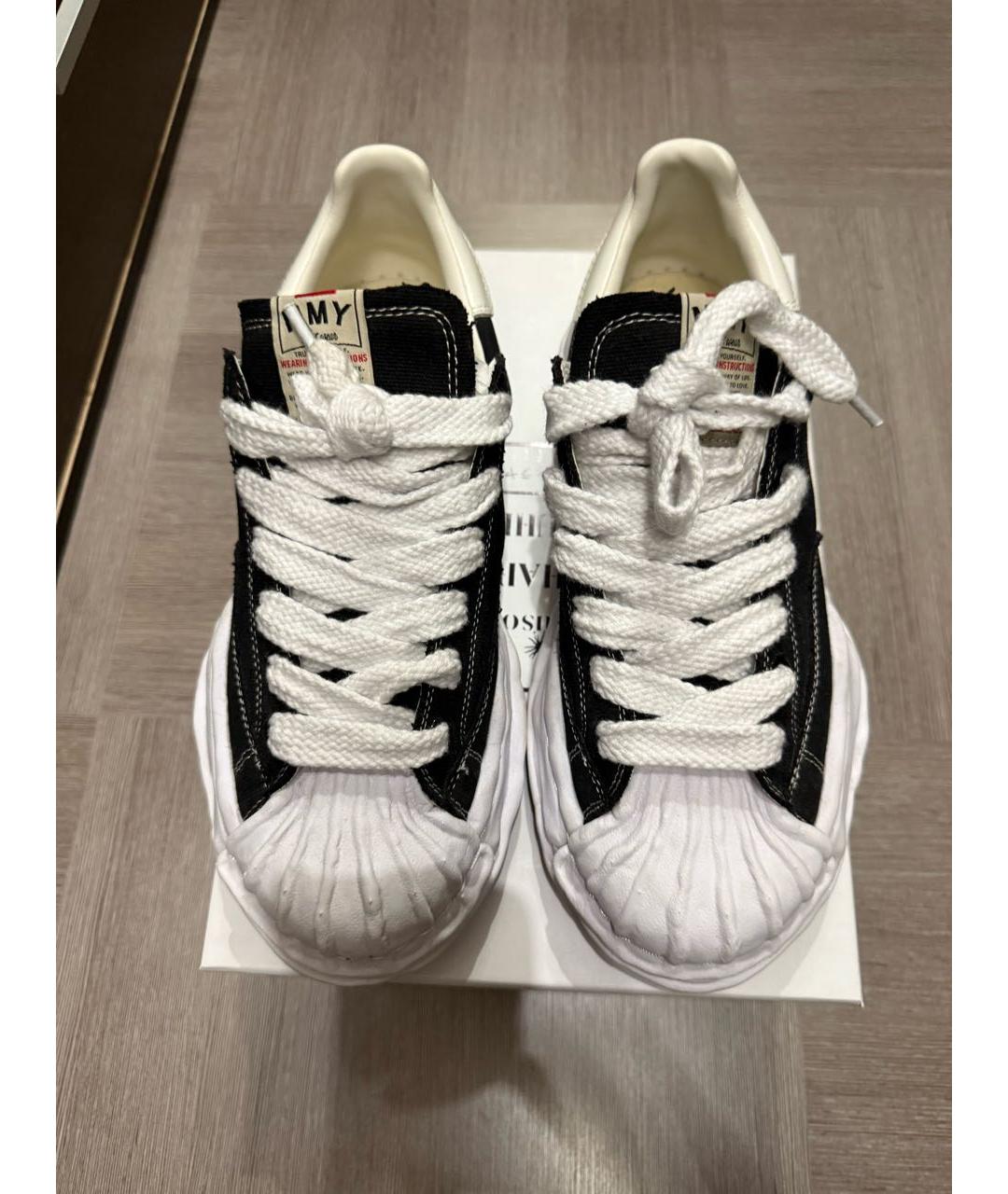 MAISON MIHARA YASUHIRO Черные текстильные низкие кроссовки / кеды, фото 2