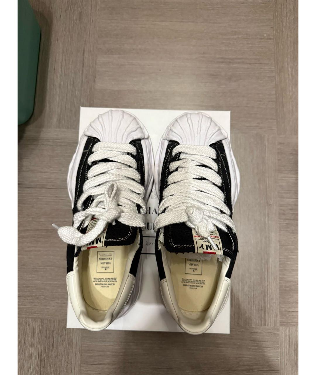 MAISON MIHARA YASUHIRO Черные текстильные низкие кроссовки / кеды, фото 3