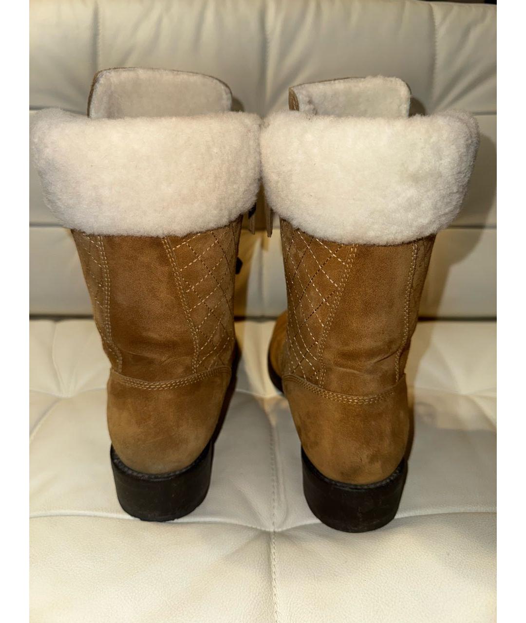 CHANEL Бежевые замшевые сапоги, фото 4