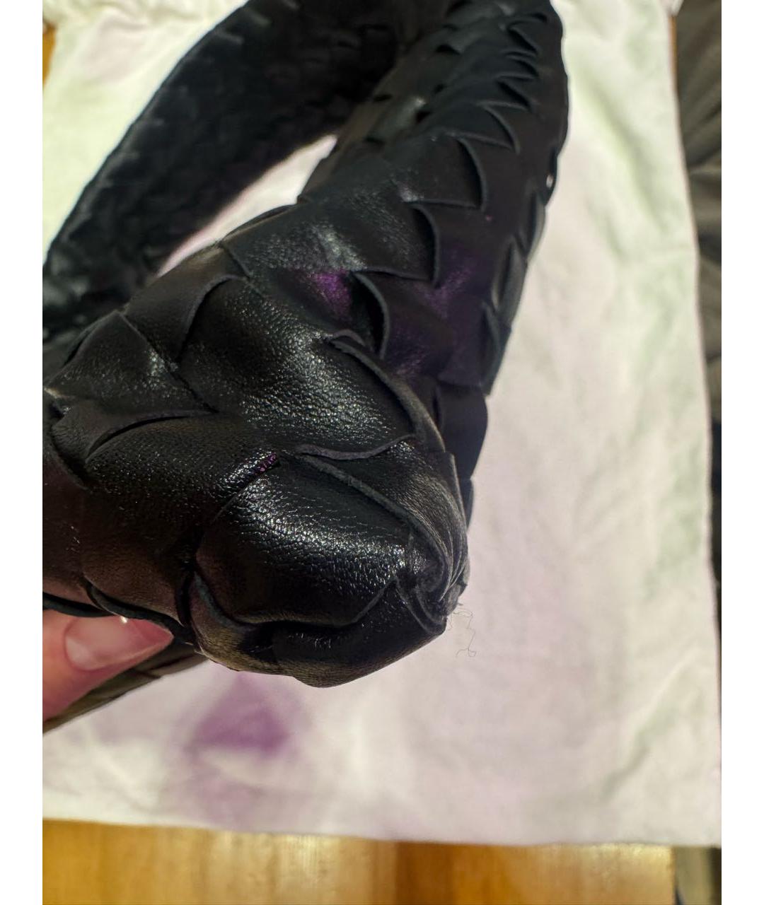 BOTTEGA VENETA Черная кожаная сумка тоут, фото 5