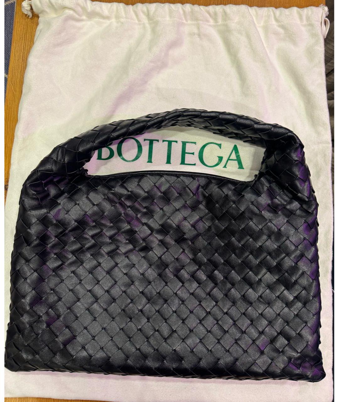 BOTTEGA VENETA Черная кожаная сумка тоут, фото 3